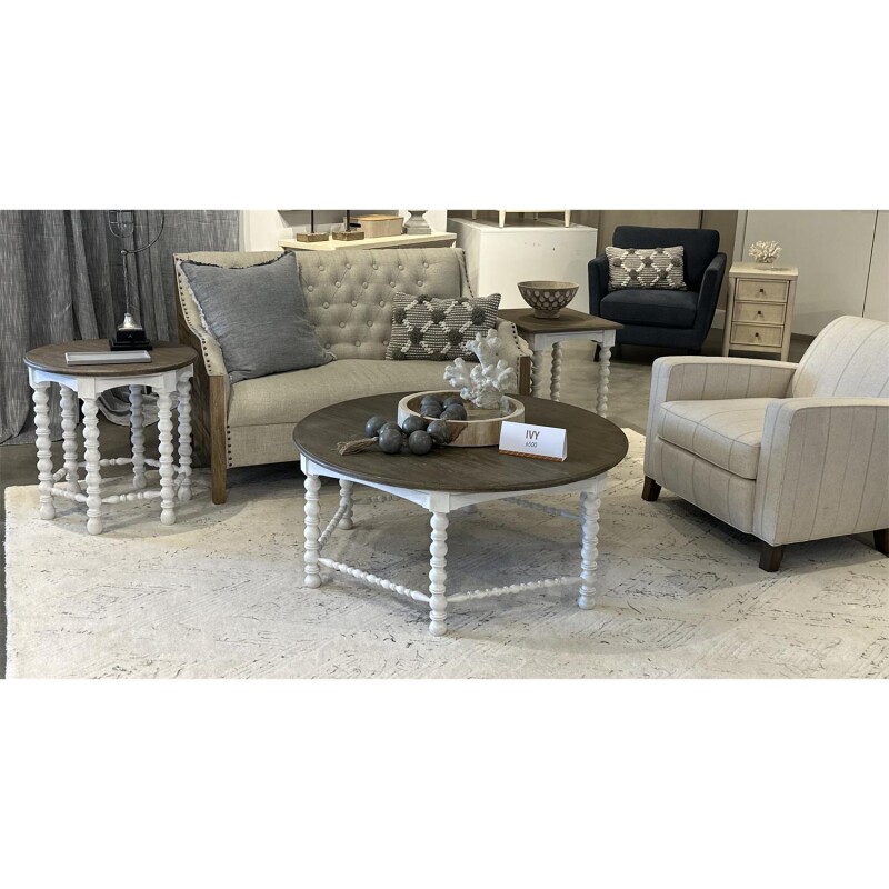Round Spindle End Table - Image 4