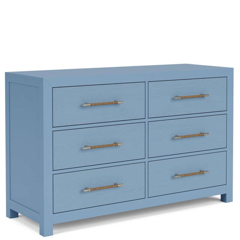 56" 6-drawer Dresser-blue - Image 7