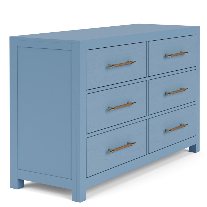 56" 6-drawer Dresser-blue - Image 8