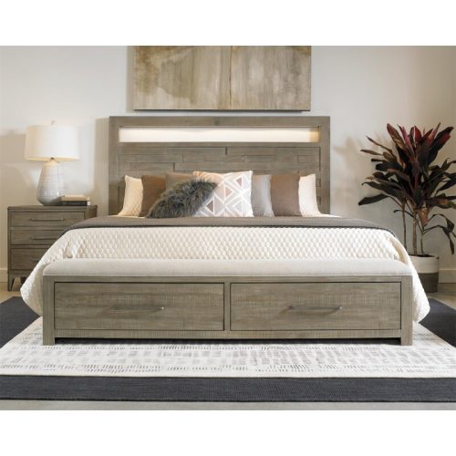 Intrigue Queen Led Panel Storage Bed